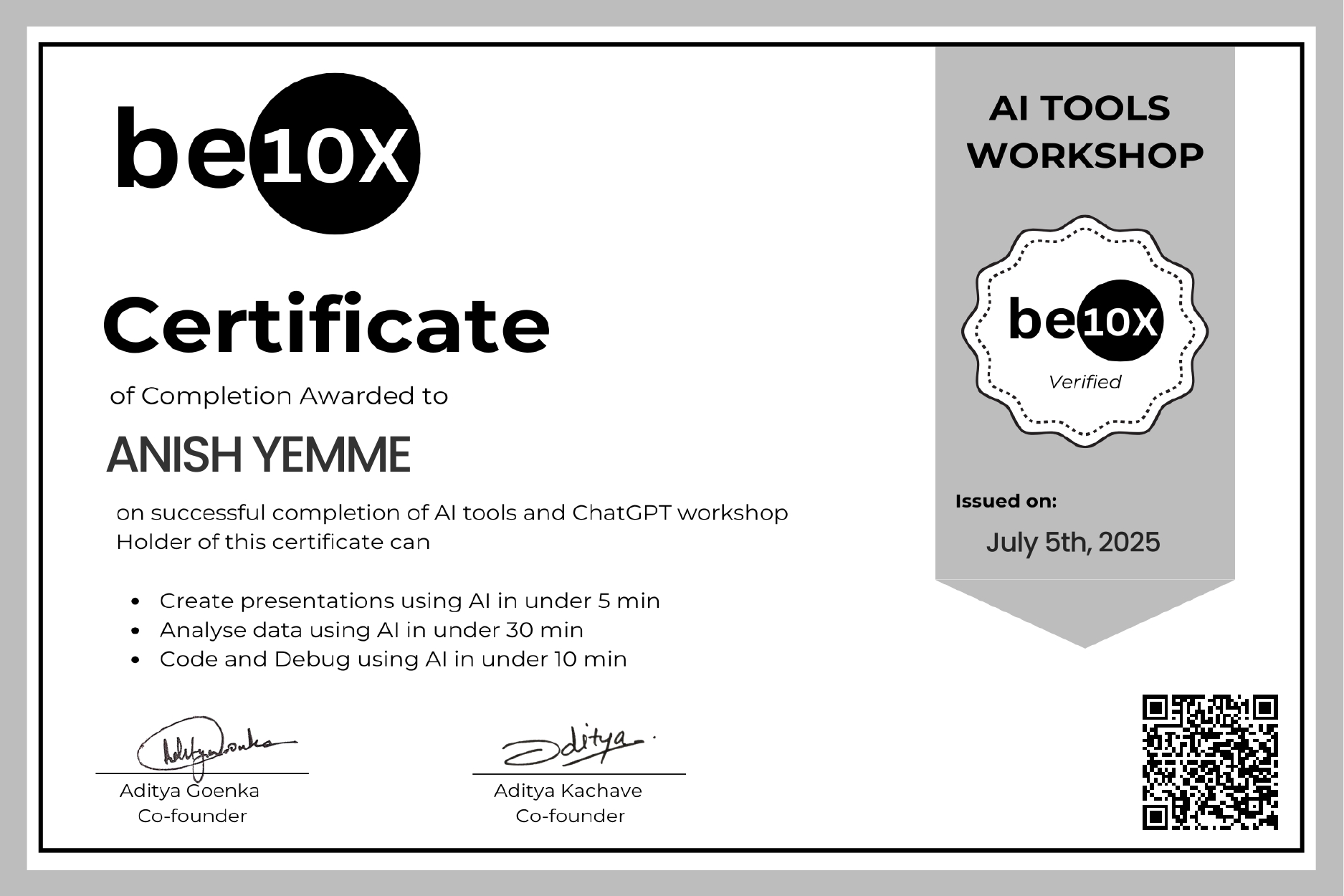 AI Tools & ChatGPT Workshop — be10x
