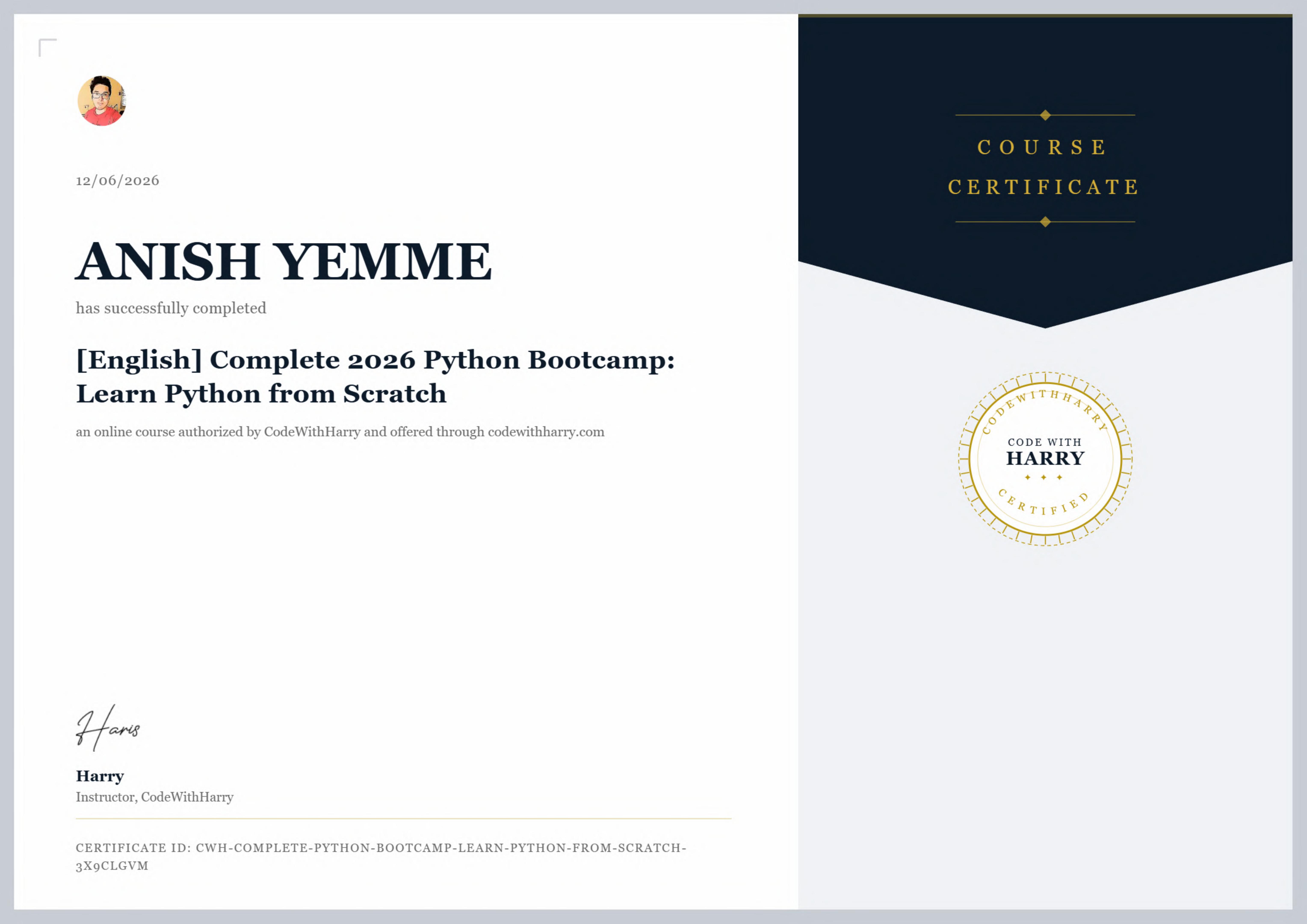 Complete 2026 Python Bootcamp — Learn Python from Scratch — Udemy